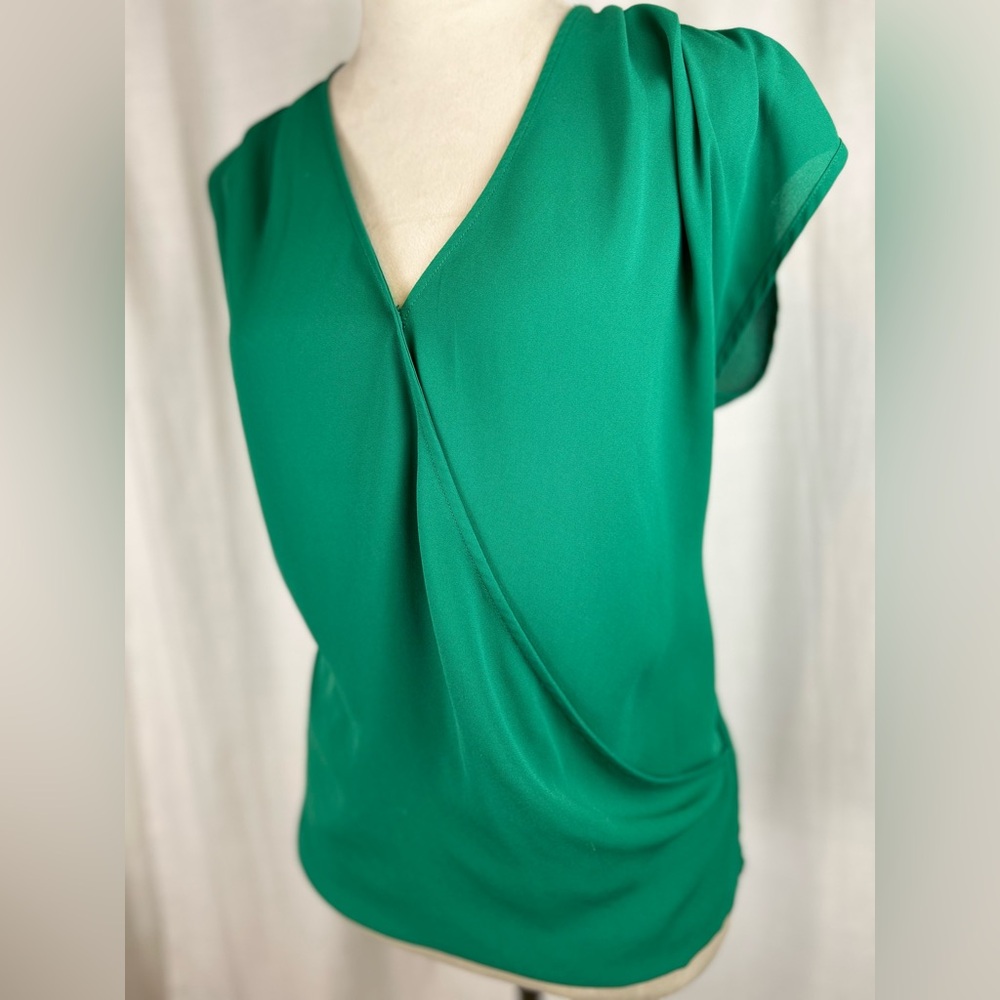 Pleione Teal Draped Blouse - Picture 2 of 5